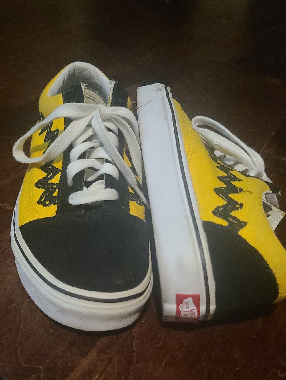 Vans Kids Yellow and Black Lace-Up Skate Shoes